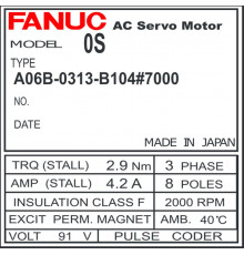 Сервомотор Fanuc motor Model 0S 2000P A06B-0313-B104