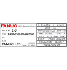 Сервомотор Fanuc Model 1-0 Motor A06B-0522-B042